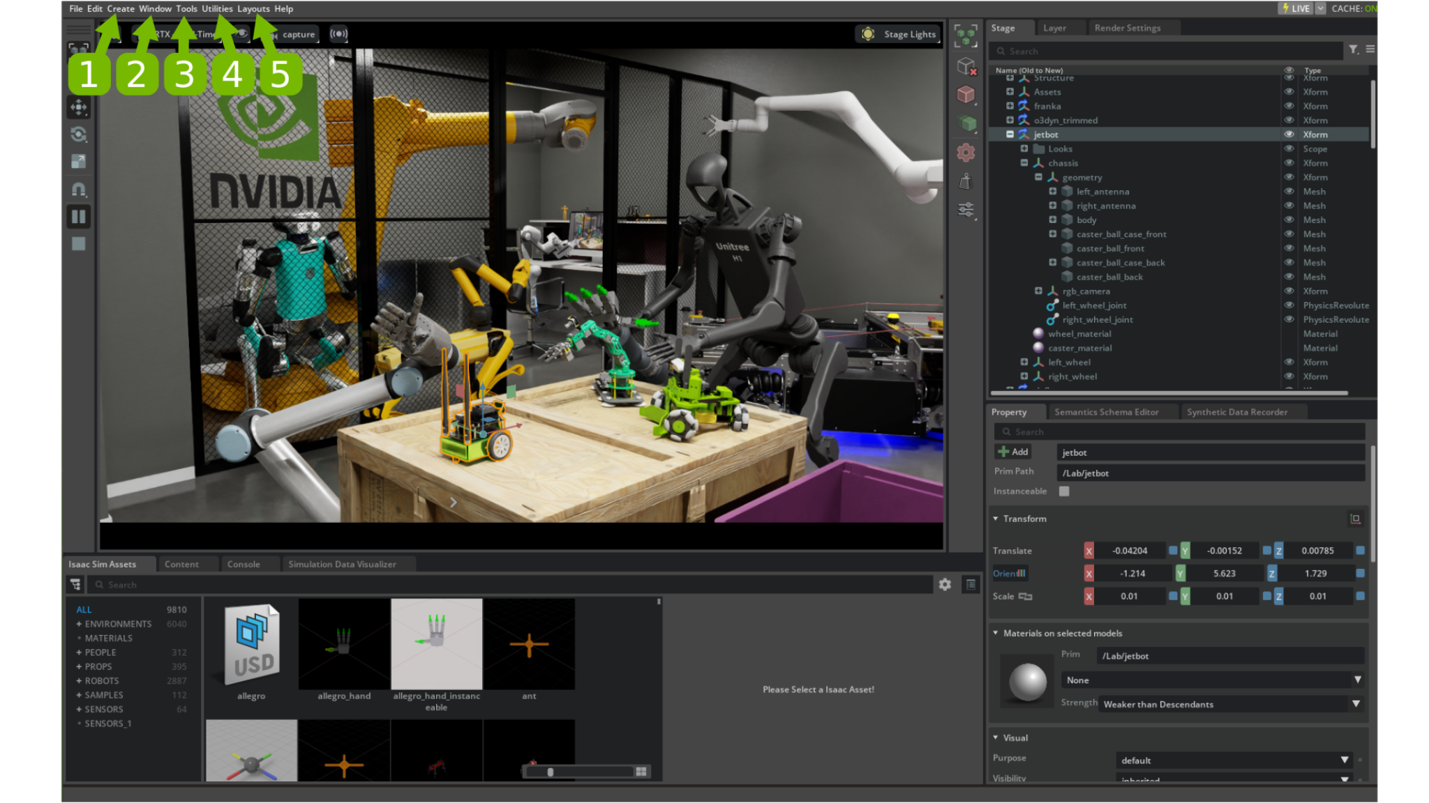 NVIDIA Isaac Sim GUI Overview